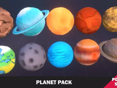 Planet Pack Low-poly 3D model