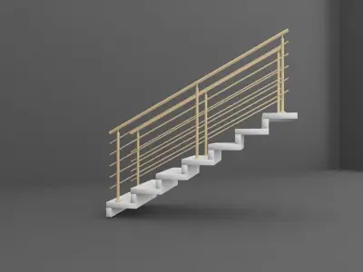 Stairs staircase gold Free 3D model