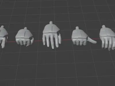 Star Wars posed hands Collection for 6in scale 3D model