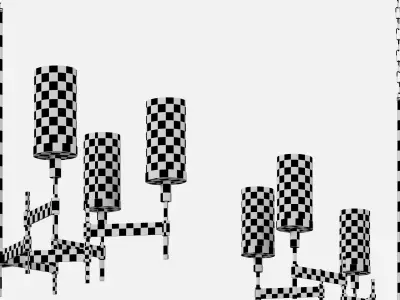 light-19 brass chandelier with four glass candle holders 3D model