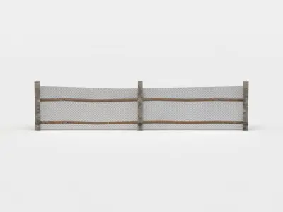Fence segment Low-poly 3D model