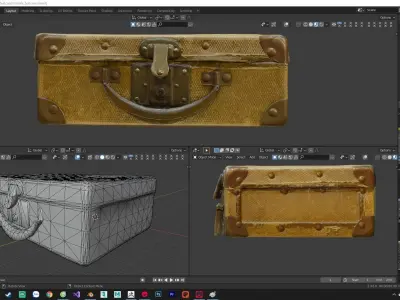 Vintage Suitcase Low-poly 3D model