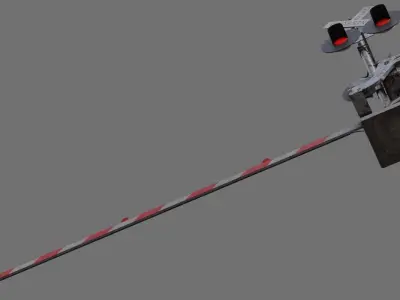 Railroad Crossing 1B Low-poly 3D model