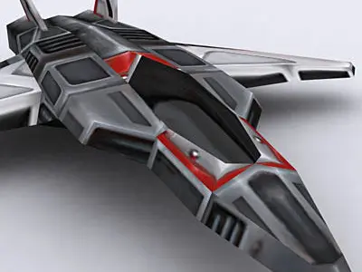 3DRT - Sci-Fi Airspace - Fighter FF06 Low-poly 3D model