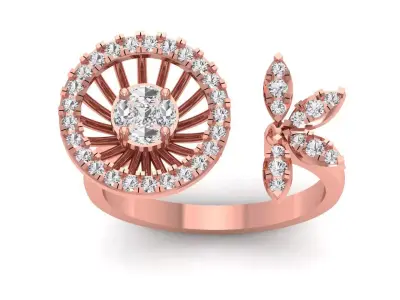 Solitaire Wedding Engagement Women Rings Toi Et Moi Ring 3D print model