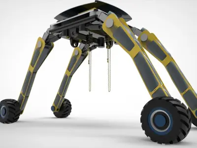 Spaceship Crane Robotic 3D model