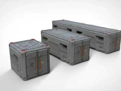 sci fi Cargo Container 2 3D model