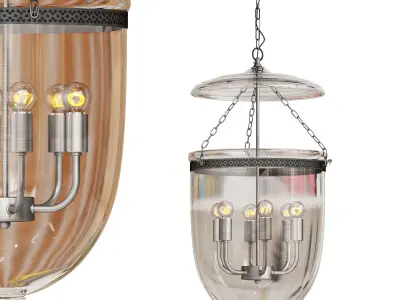 Flamant ruford glass 6 lamps chandelier 3D model