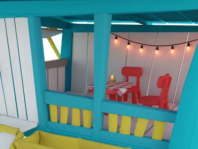 3D Tree House Set With Rig 3D model