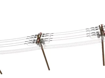 Electric Pole Power Transformer 3D model