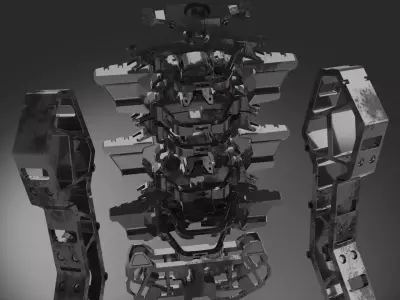 Robotic design skeleton scifi transform 3D model