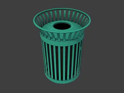 New York Trash Can Low-poly 3D model
