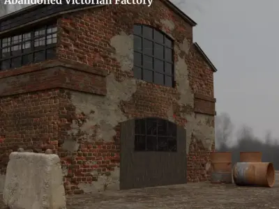 Abandoned Victorian Factory Low-poly 3D model