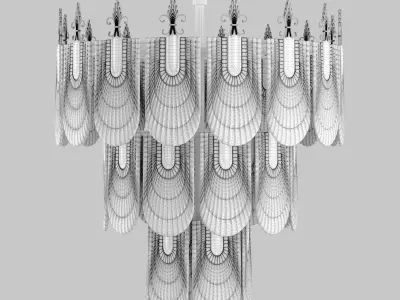 Large Italian Murano Chandelier 3D model