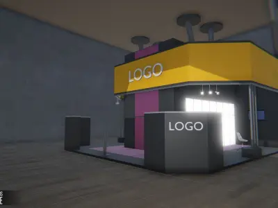 Exhibition stands - conference Low-poly 3D model