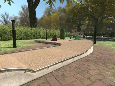 Minigolf Construction Set Low-poly 3D model