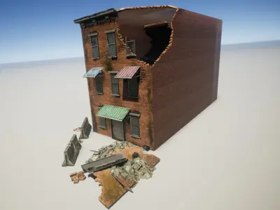 Broken House Low-poly 3D model