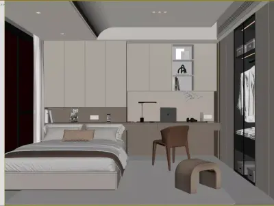 Minimalist bedroom 3D model