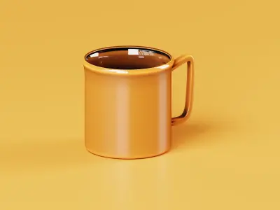 Ceramic Mug 3D Model Low-poly 3D model