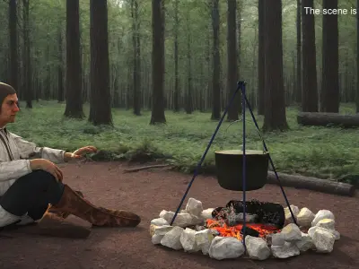  Medieval Peasant by Fire 