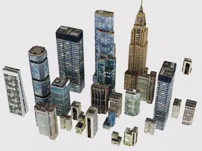 Skyscraper Series Low-poly 3D model