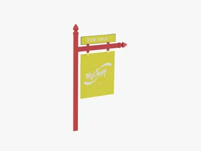 Real Estate Sign Low-poly 3D model