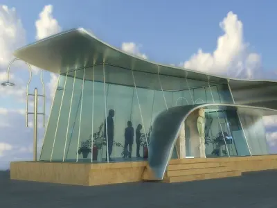 Bus station 3D model