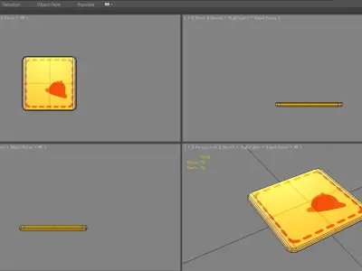 Cartoon  floor mats Low-poly 3D model