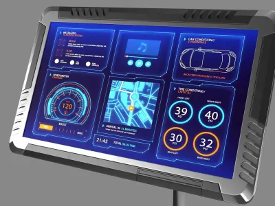 Sci-fi Monitor 9 Low-poly 3D model