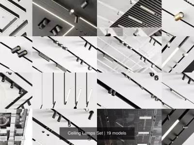 Ceiling Lamps Set 3D Model Pack