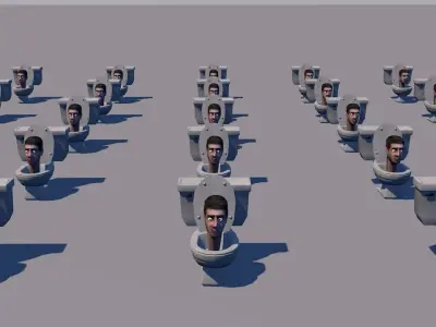 Skibidi Toilet 2 Low-poly 3D model