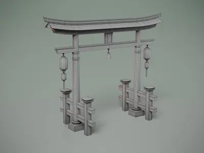 Chinese Town Props Low-poly 3D model