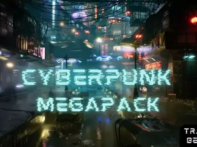 Cyberpunk City Low-poly 3D model