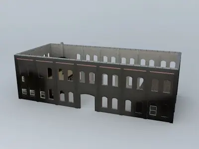 Warehouse brick building Free 3D model