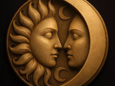  sun and moon 3D model