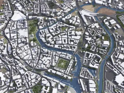Bristol - 3D City Model Low-poly 3D model