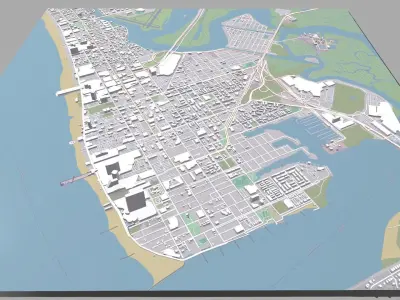 Cityscape Atlantic City New Jersey USA 3D model