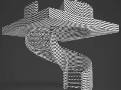 Spiral staircase 02 3D model