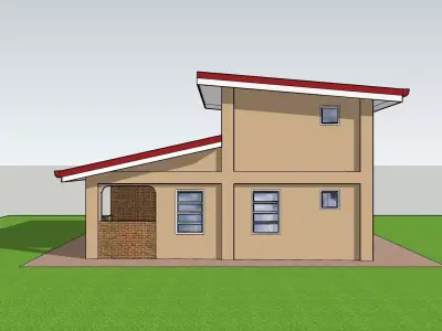 2nd Storey semi-bungalo residential house 3D print model