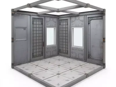 Sci-Fi Modular Room Environment Low-poly 3D model