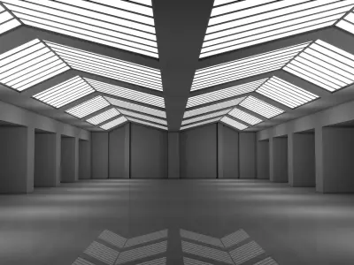 Low Poly Sci Fi Interior Space  Low-poly 3D model