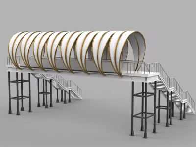 Overhead footbridge 3D model