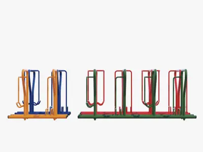 Pitti different colored metal racks 3D model