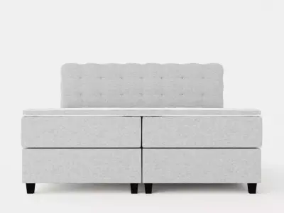 Royal Bed Package With Storage180x200 Light Gray Low-poly 3D model