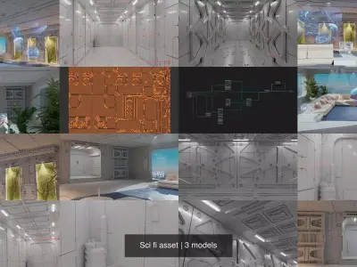 Sci fi asset 3D Model Pack