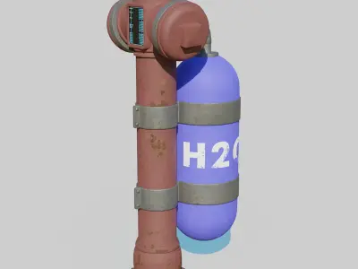Cyberpunk Fire Hydrant 3D model