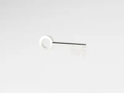 Cartoon Key v1 002 Low-poly 3D model