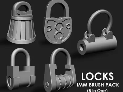 Locks IMM Brush Pack 5 in One 3D model
