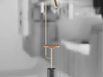Floor Lamp With Table And Usb Charging 3D model