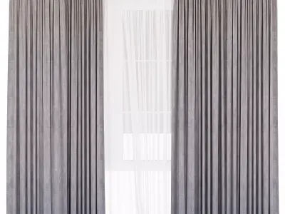 Curtain for interior 01 3D model